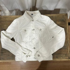 American Eagle White Denim Jean Jacket size Small